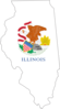 Illinois Outline With Flag Clip Art